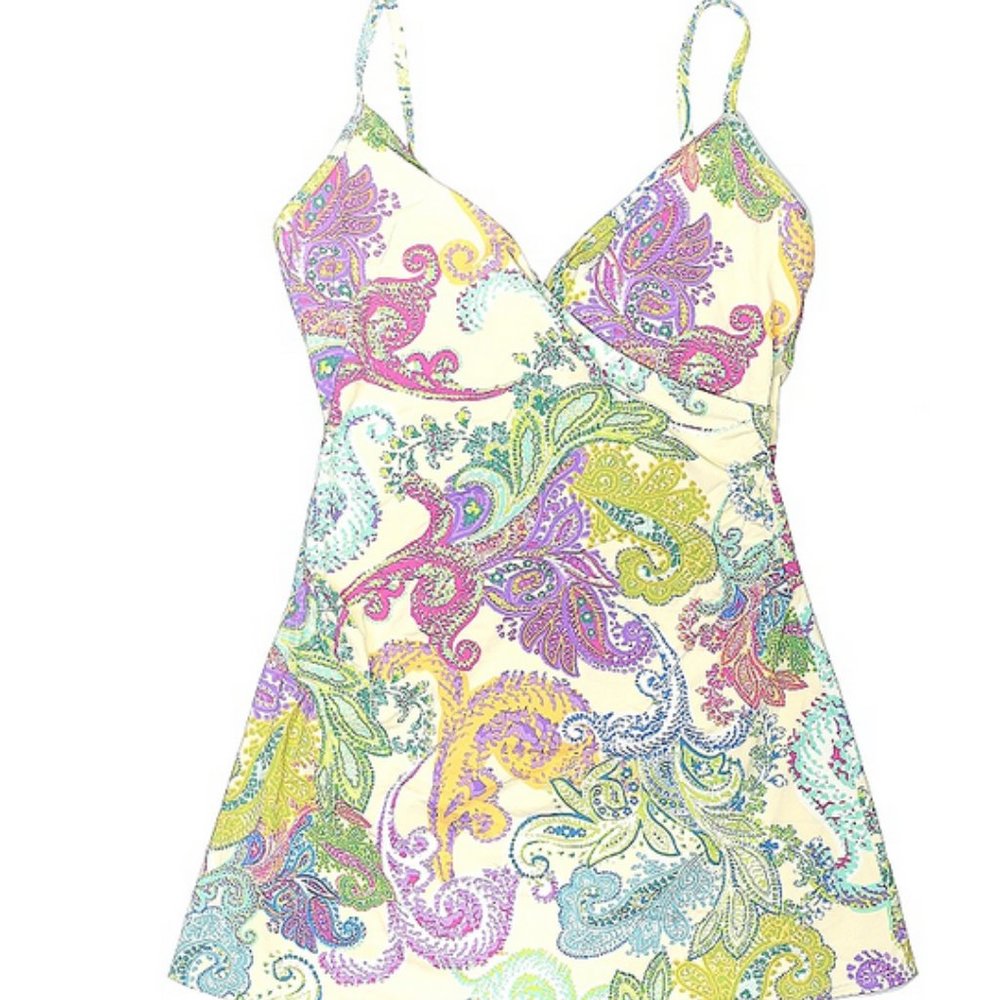 Garnet Hill paisley swim dress size 8